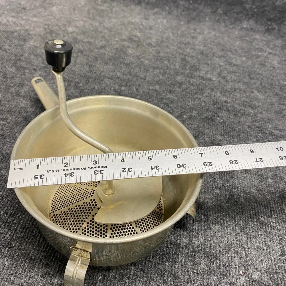 Vintage Foley Food Mill Aluminum Hand Crank Masher Ricer Silver 7 Inch Bowl USA